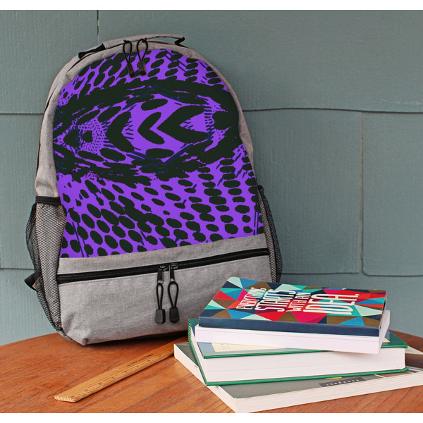 Custom Design - Large Backpack - Gray - On Desk