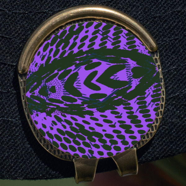 Custom Design - Golf Ball Marker Hat Clip - Gold - Close Up