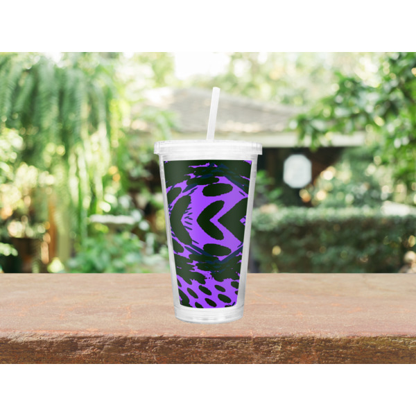 Custom Design - Double Wall Tumbler with Straw - Lifestyle