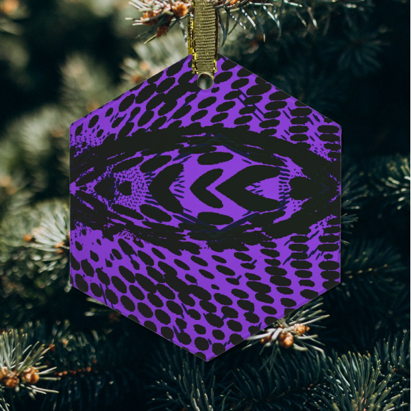 Custom Design - Frosted Glass Ornament - Hexagon (Lifestyle)