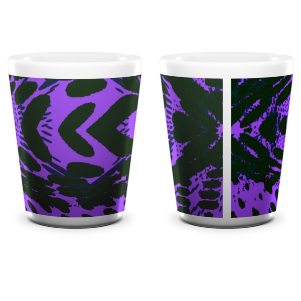 Custom Design - Ceramic Shot Glass - White - Front & Back
