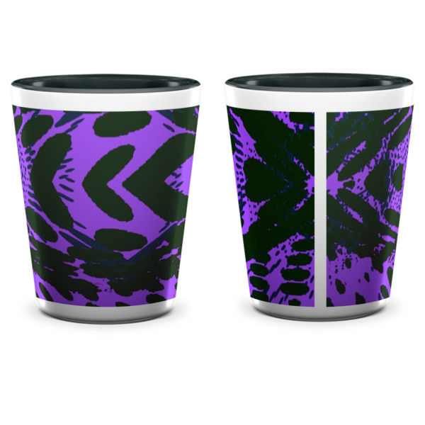 Custom Design - Ceramic Shot Glass - Two Tone - Front & Back