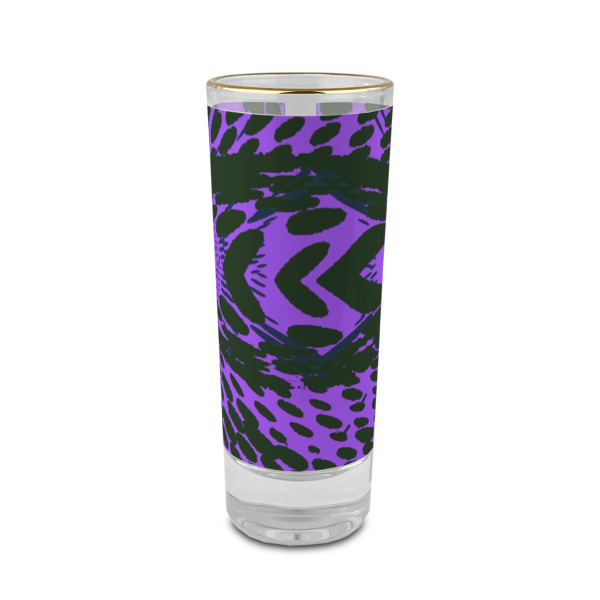 Custom Design Your Own 2 oz Shot Glass - Glass with Gold Rim