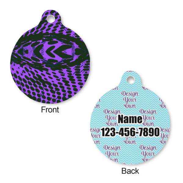 Custom Design - Round Pet ID Tag - Large - Front & Back View