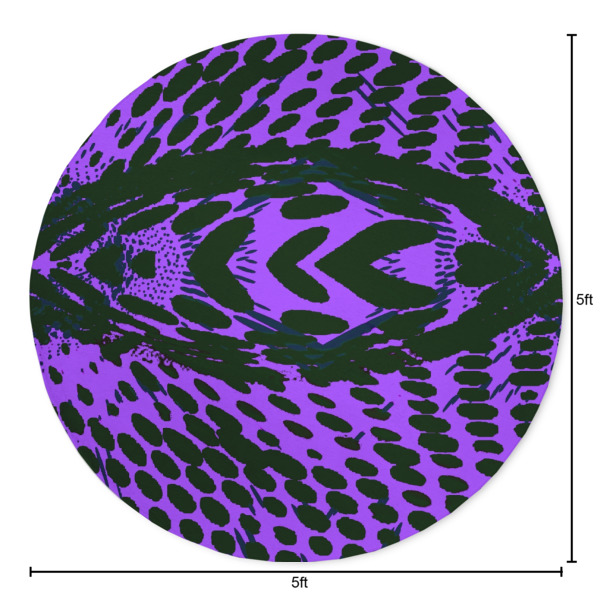 Custom Design - Round 5ft Indoor Rug - Dimensions