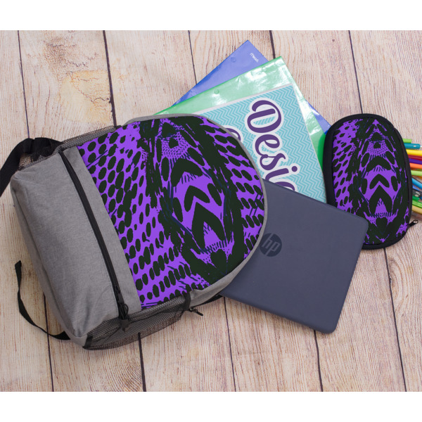 Custom Design - Large Backpack - Gray - With Stuff