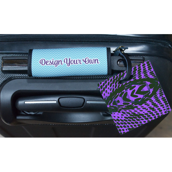 Custom Design - Square Luggage Tag & Handle Wrap - In Context
