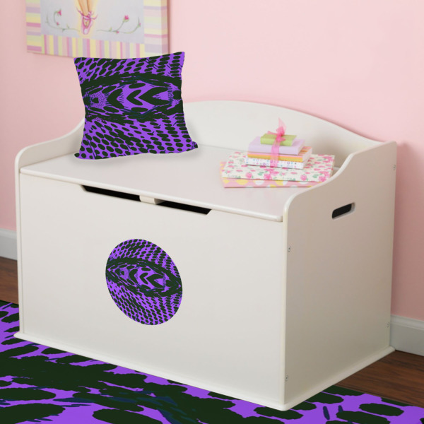 Custom Design - Round Wall Decal on Toy Chest