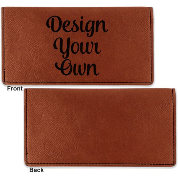 Custom Design - Leather Checkbook Holder Front and Back Single Sided - Apvl
