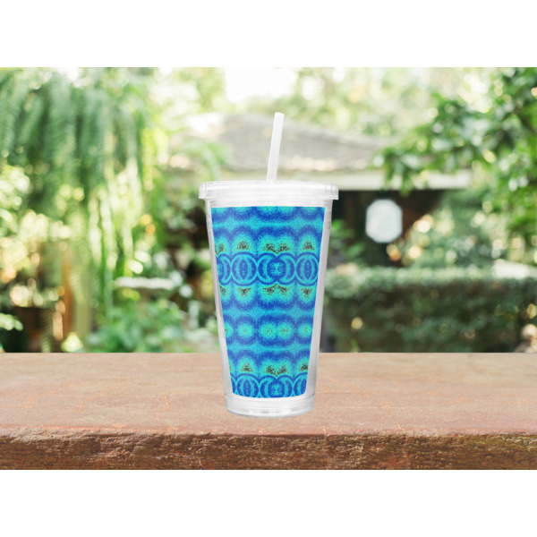 Custom Design - Double Wall Tumbler with Straw - Lifestyle