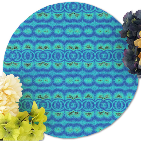 Custom Design - Round Linen Placemats - Front (w flowers)