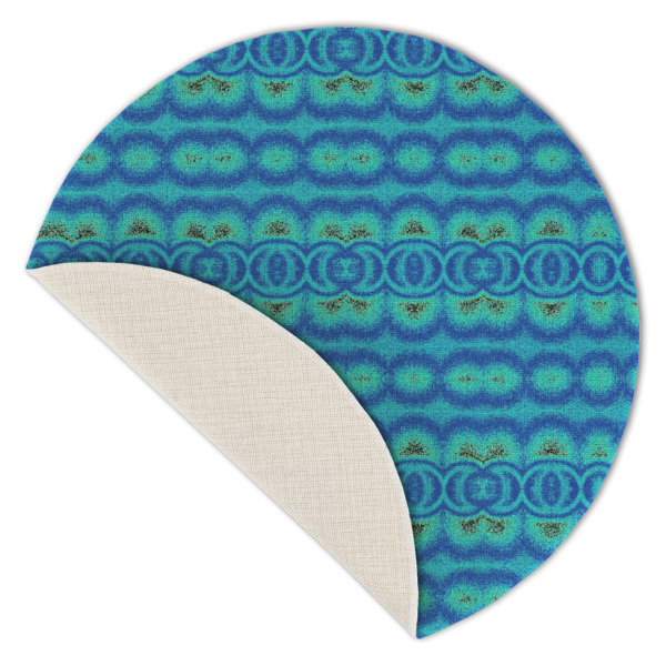 Custom Design - Round Linen Placemats - Front (folded corner single sided)