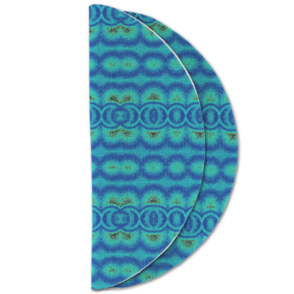 Custom Design - Round Linen Placemats - HALF FOLDED (double sided)