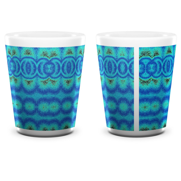 Custom Design - Ceramic Shot Glass - White - Front & Back