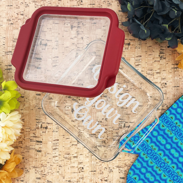 Custom Design - Glass Cake Dish - 8"x8" - Lifestyle
