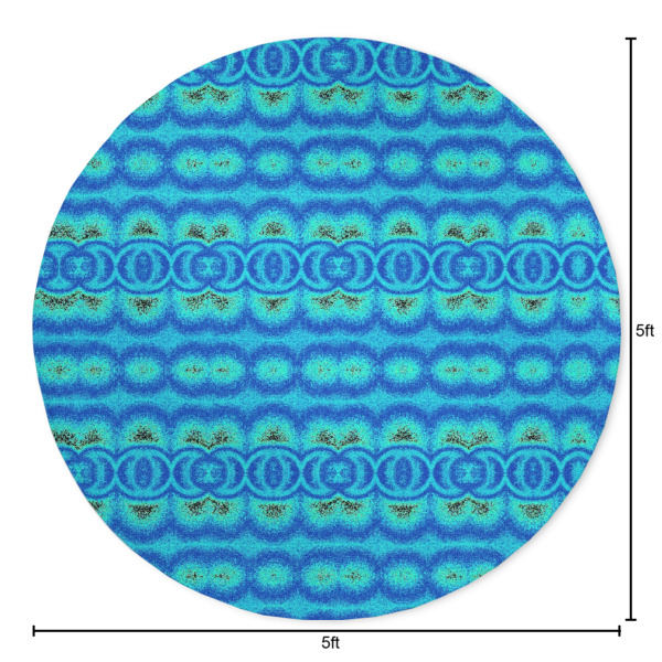Custom Design - Round 5ft Indoor Rug - Dimensions