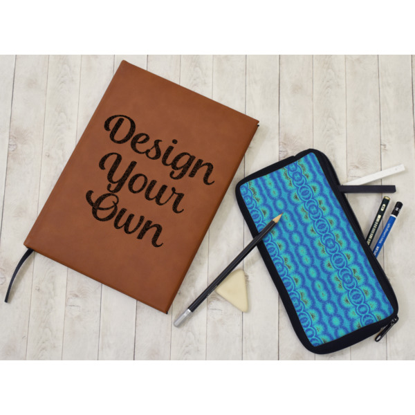 Custom Design - Leather Sketchbook - Small - Double Sided - In Context