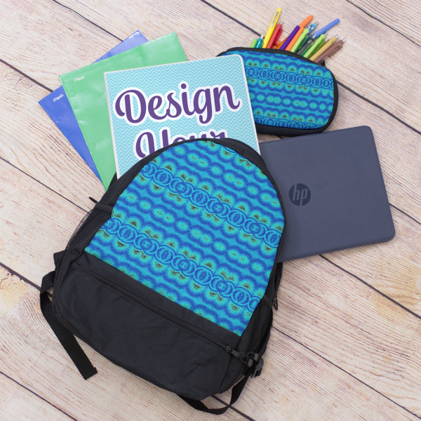 Custom Design - Large Backpack - Black - With Stuff