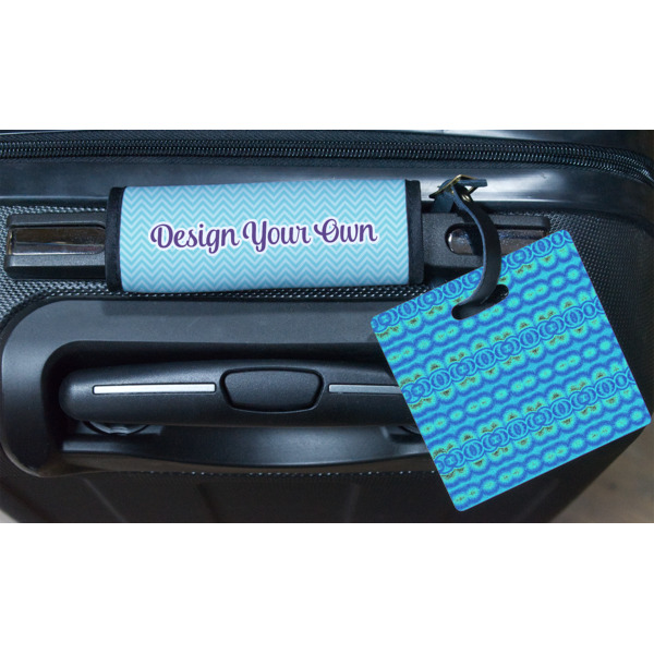 Custom Design - Square Luggage Tag & Handle Wrap - In Context