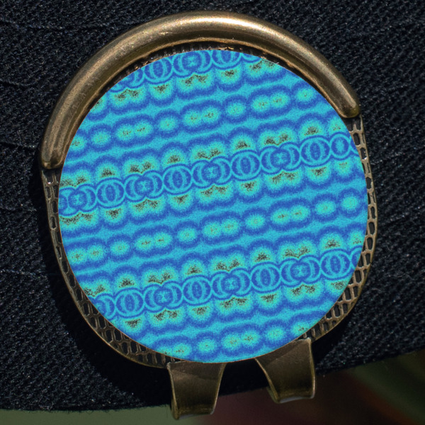 Custom Design - Golf Ball Marker Hat Clip - Gold - Close Up