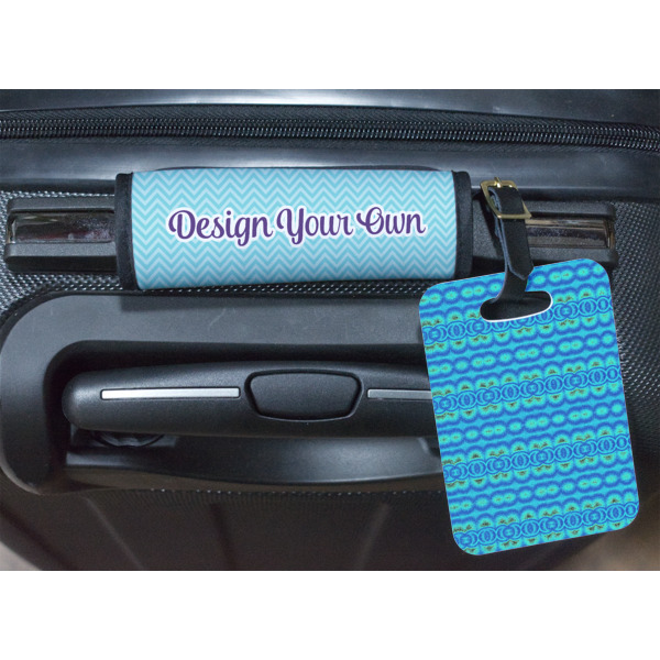 Custom Design - Luggage Wrap & Plastic Rectangular Tag - In Context