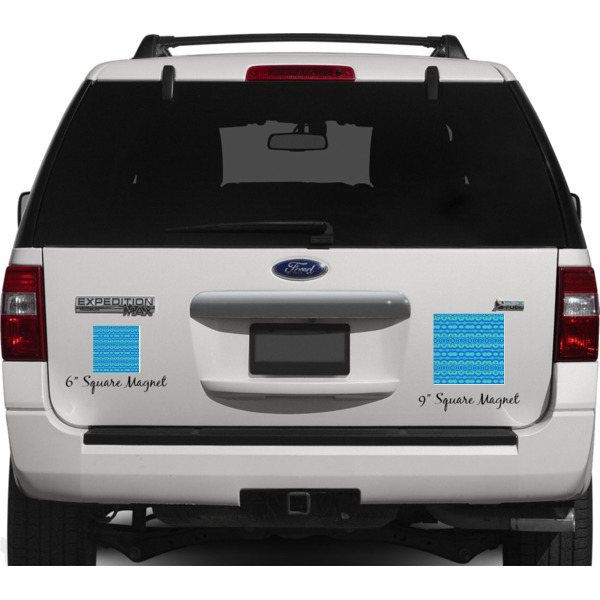 Custom Design - Personalized Square Car Magnets on Ford Explorer