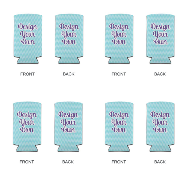Custom Design - Can Cooler - Tall 12oz - Set of 4 - Front & Back