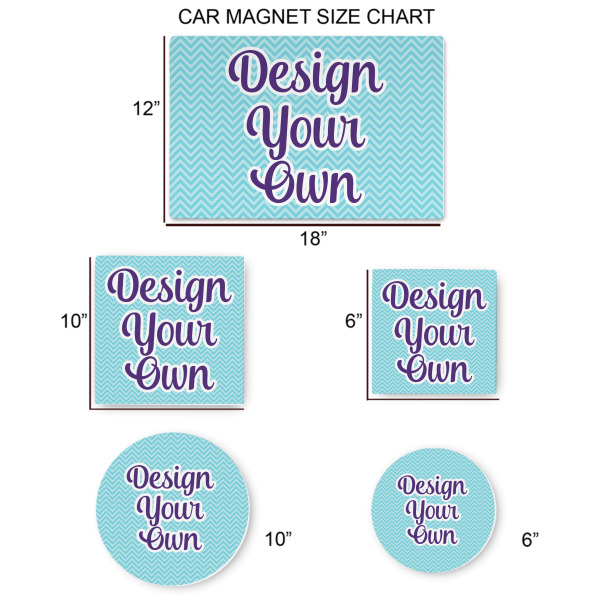 Custom Design - Car Magnets - SIZE CHART