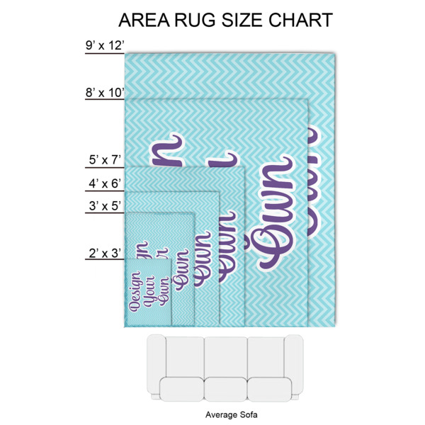 Custom Design - 2'x3' Indoor Area Rugs - Size Chart