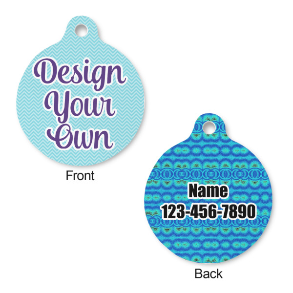 Custom Design - Round Pet ID Tag - Large - Front & Back View