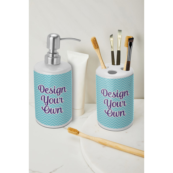 Custom Design - Ceramic Bathroom Accessories - LIFESTYLE (toothbrush holder & soap dispenser)