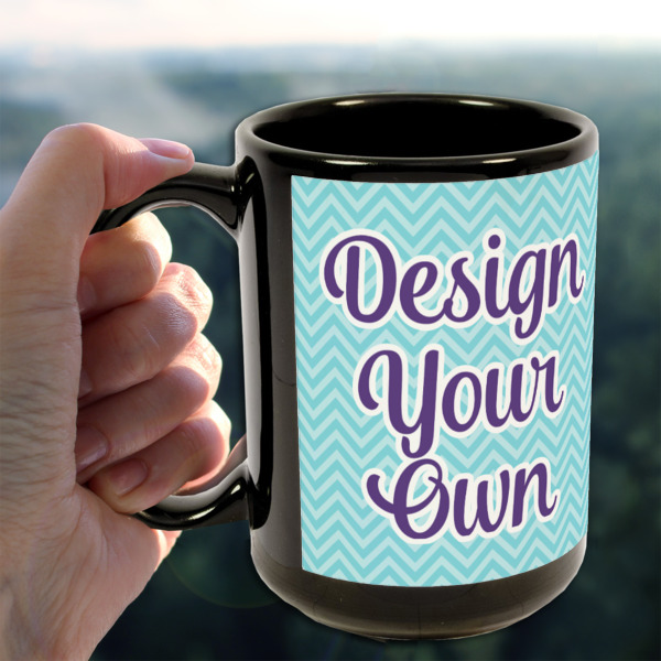 Custom Design - 15oz. Black Mug - Lifestyle