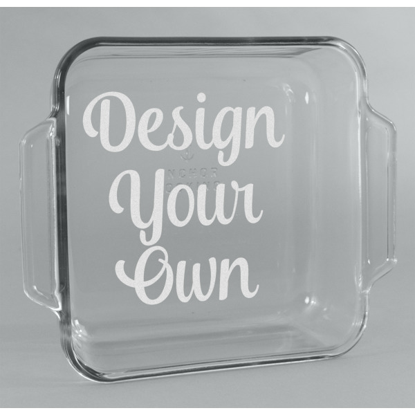 Custom Design Your Own Glass Cake Dish - 8in x 8in