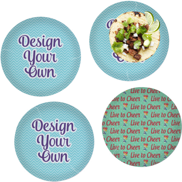 Custom Design Your Own Glass Lunch / Dinner Plate 10" - Set of 4