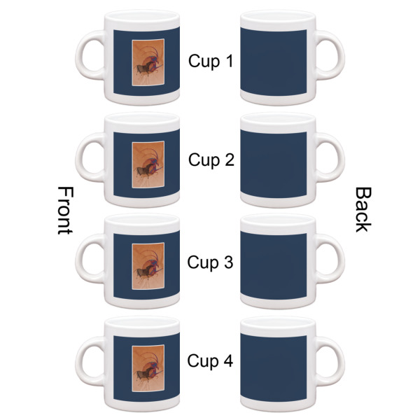 Custom Design - Single Shot Espresso Cup - Set of 4 - Front & Back
