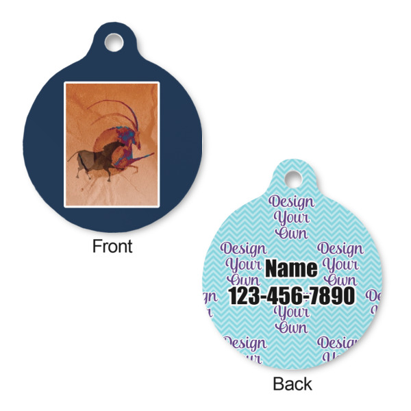 Custom Design - Round Pet ID Tag - Small - Front & Back View