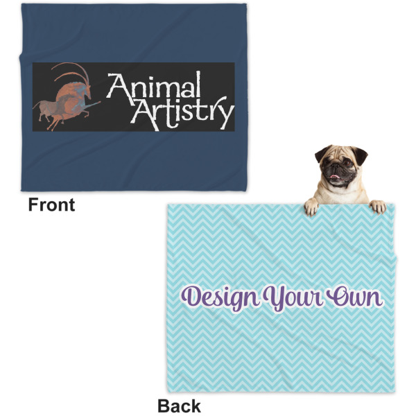 Custom Design - Microfleece Dog Blanket - Large- Front & Back