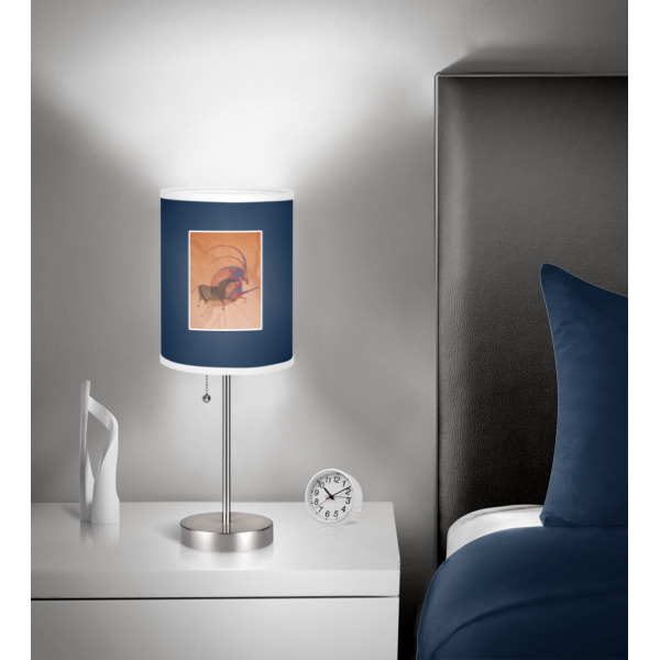 Custom Design - 8" Drum Lampshade - In Room