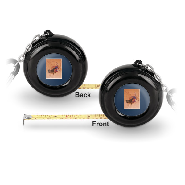 Custom Design - 6ft Pocket Tape Measure w/ Carabiner Hook - Front and Back