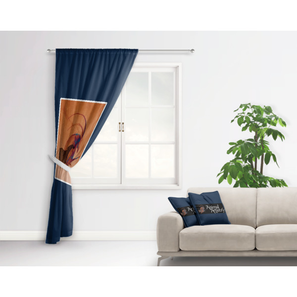 Custom Design - Curtain With Window and Rod - in Room Matching Pillow