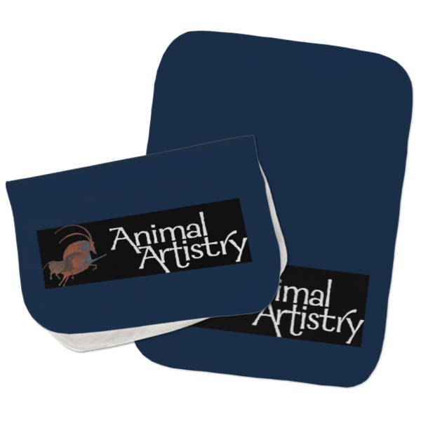 Custom Design - Two Rectangle Burp Cloths - Open & Folded