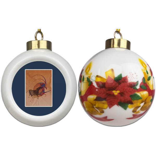 Custom Design - Ceramic Christmas Ornament - Poinsettias (APPROVAL)