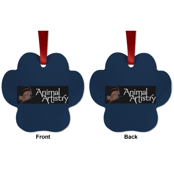 Custom Design - Metal Paw Ornament - Front and Back