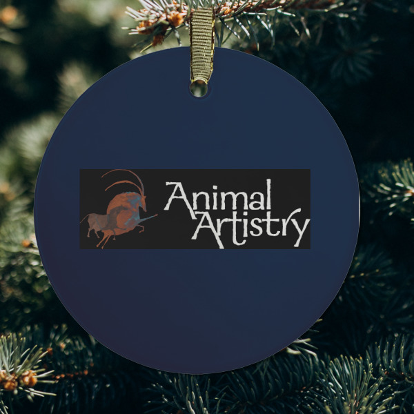 Custom Design - Frosted Glass Ornament - Round (Lifestyle)