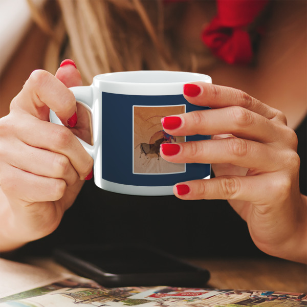 Custom Design - Double Shot Espresso Cup - Lifestyle in Hands Close