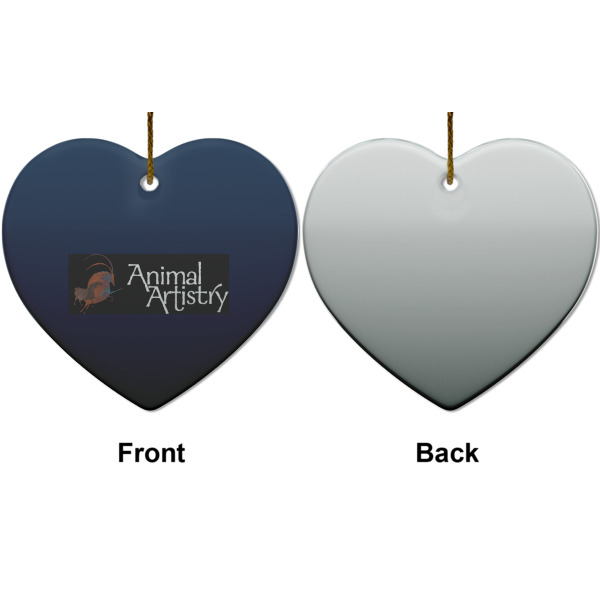 Custom Design - Ceramic Flat Ornament - Heart Front & Back (APPROVAL)