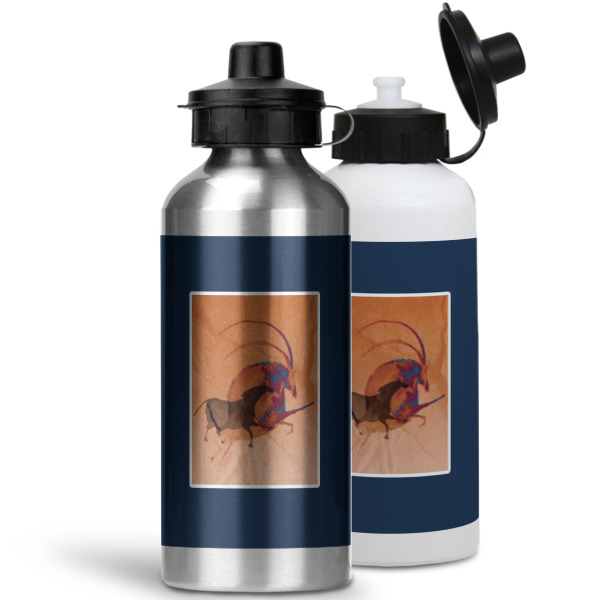 Custom Design - Aluminum Water Bottles - MAIN (white &silver)