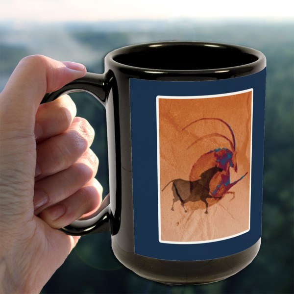 Custom Design - 15oz. Black Mug - Lifestyle