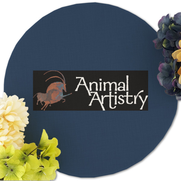 Custom Design - Round Linen Placemats - Front (w flowers)