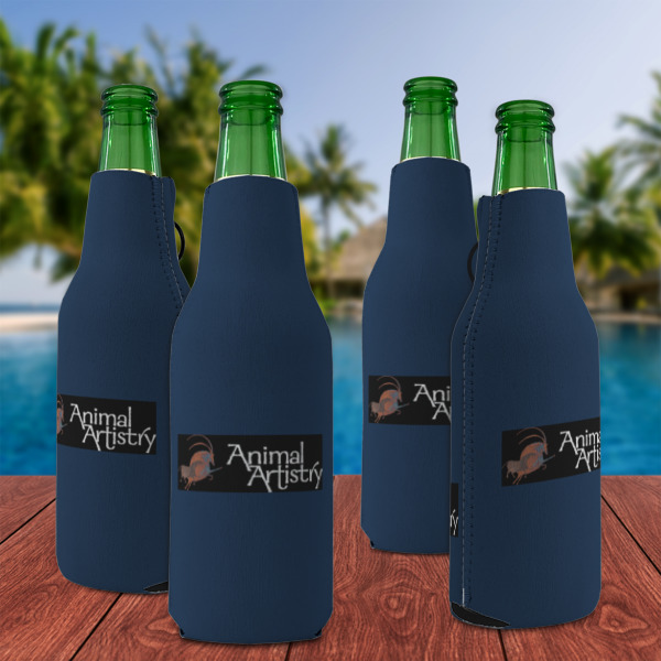 Custom Design - Zipper Bottle Cooler - Set of 4 - Lifestyle
